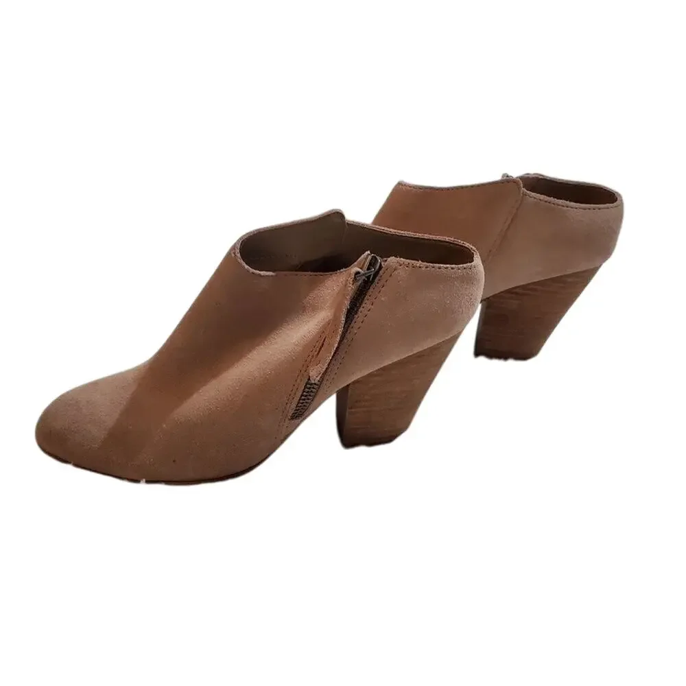 Dolce‎ Vita Women's Suede Leather Zip Heeled Booties Ankle Boots Shoes